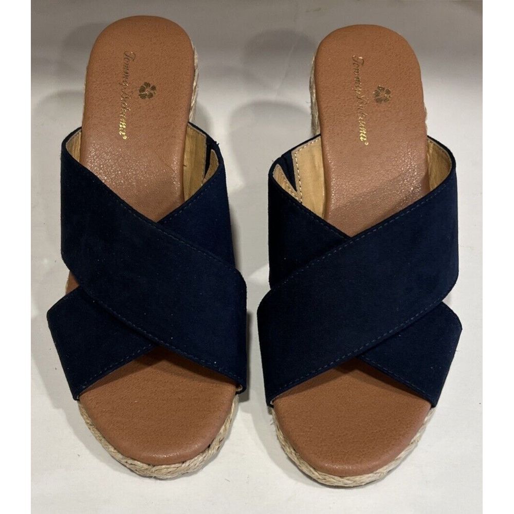 Tommy Bahama Stacey Slip On Open Toe Blue Espadrille Wedge Sandals Women's 8 - Picture 2 of 7